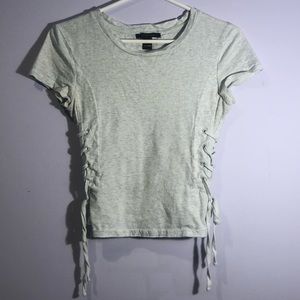 2 for 20‼️ Revamped side tie lace up grey t-shirt